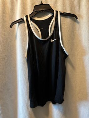 Nike Black Tank with White Trim and Swoosh